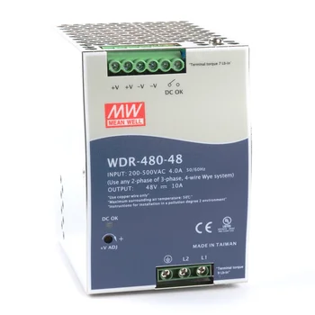 WDR-480-48 Блок питания на DIN-рейку, 48В, 10А, 480Вт Mean Well WDR-480-48 Блок питания на DIN-рейку, 48В, 10А, 480Вт Mean Well